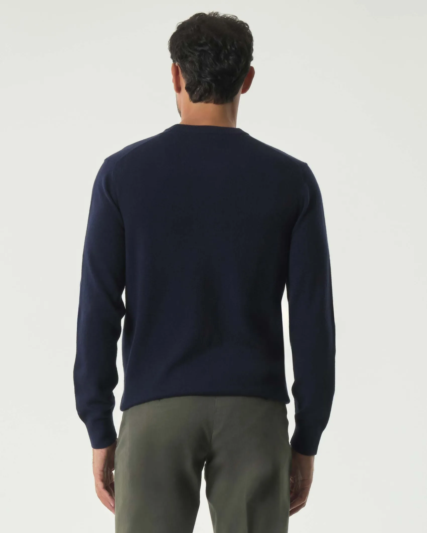 Maglia girocollo MC2 Saint Barth blu in lana e cashmere con ricamo Gin Club sul petto
