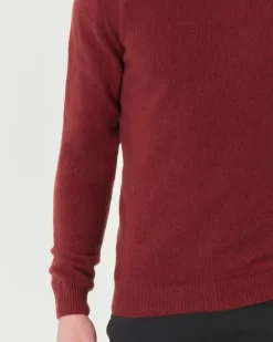 Maglia girocollo My Stuff mouliné rosso mattone in lana finezza 7