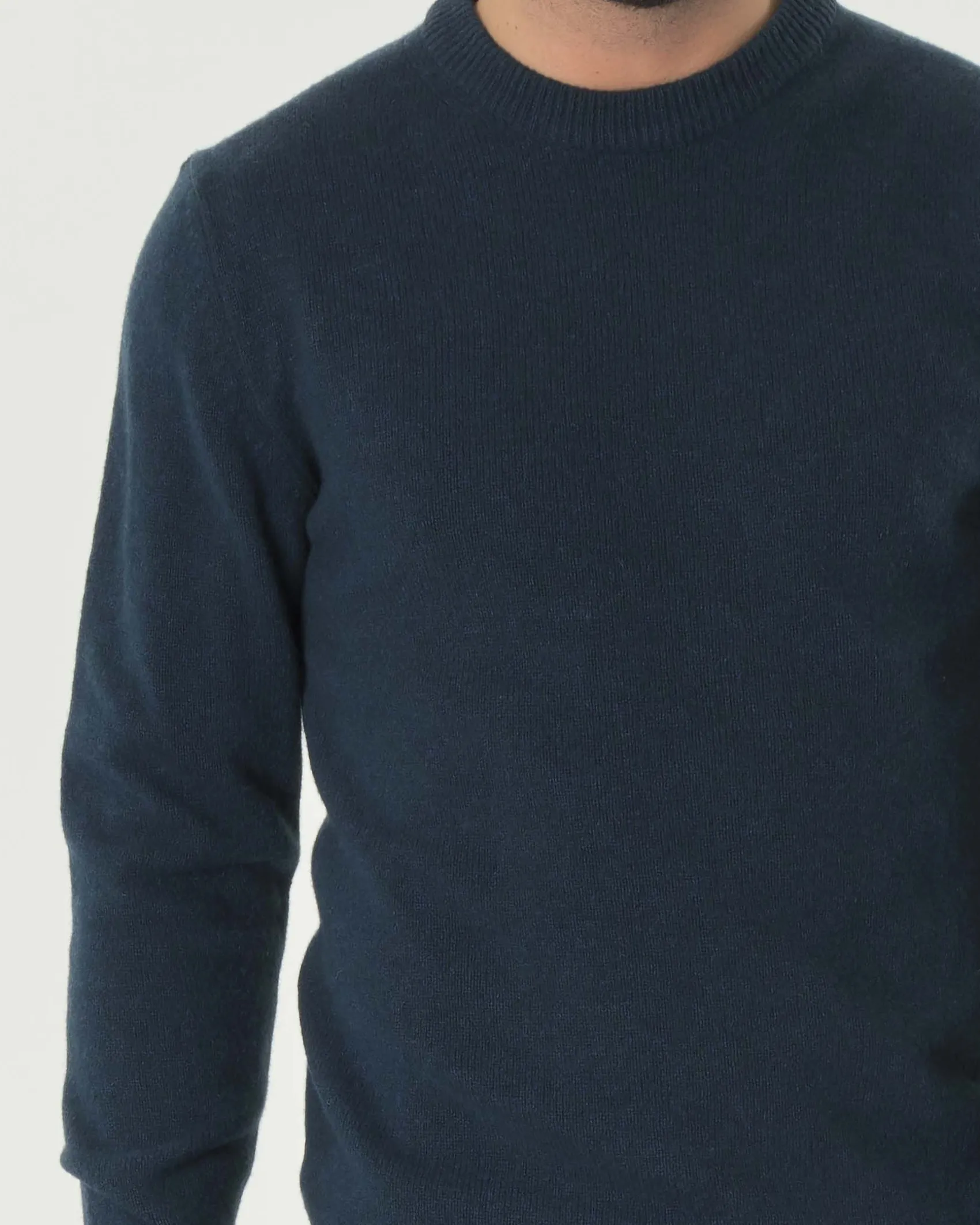 Maglia girocollo My Stuff mouliné blu ottanio in lana finezza 7