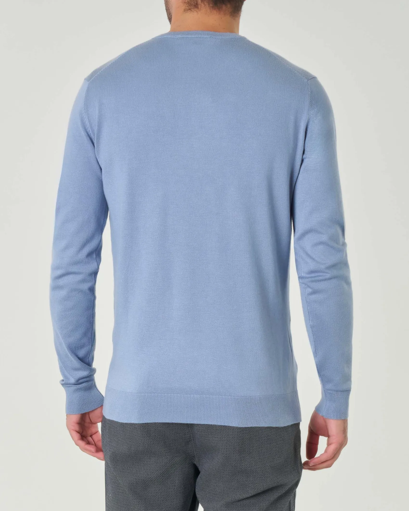 Maglia girocollo Paul Baker azzurra tinta unita