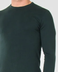 Maglia girocollo Paul Baker verde scuro tinta unita