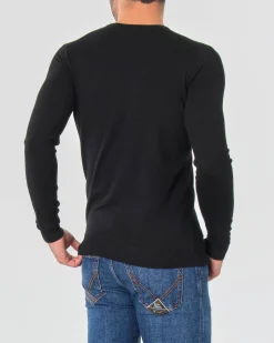 Maglia girocollo Paul Baker nera tinta unita