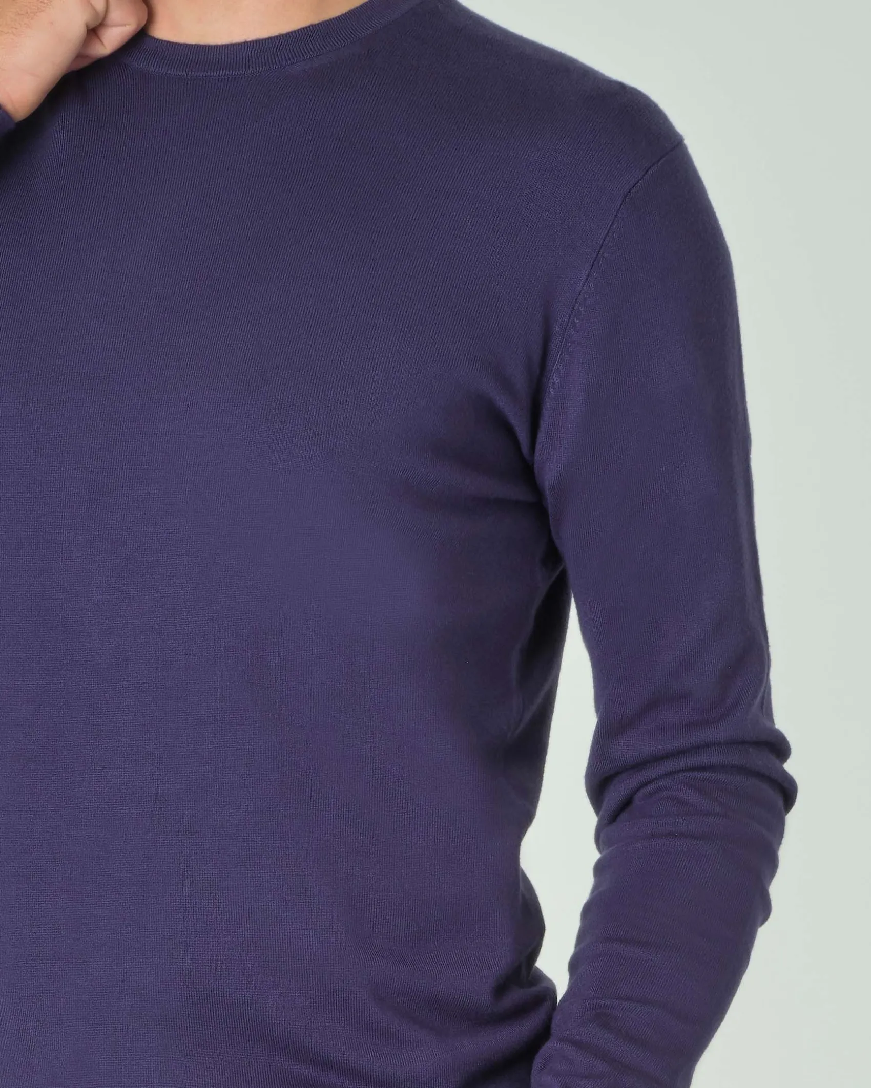 Maglia girocollo Paul Baker blu indaco tinta unita