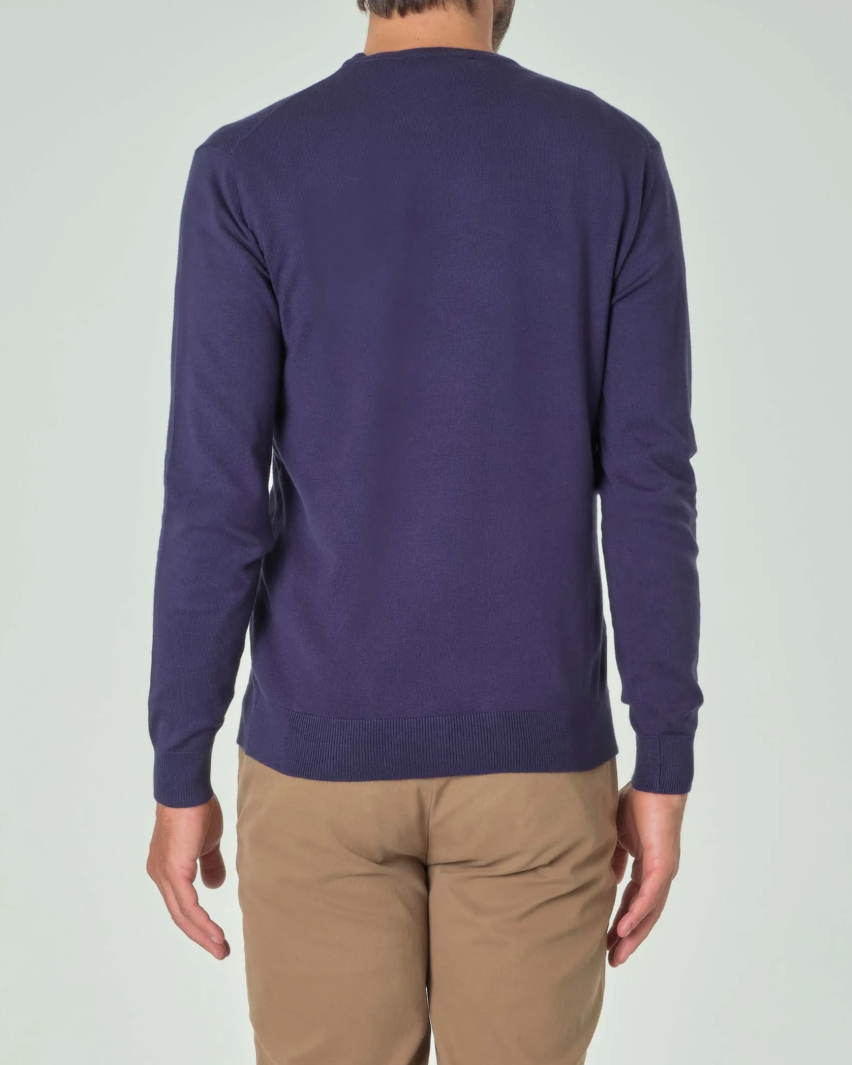 Maglia girocollo Paul Baker blu indaco tinta unita