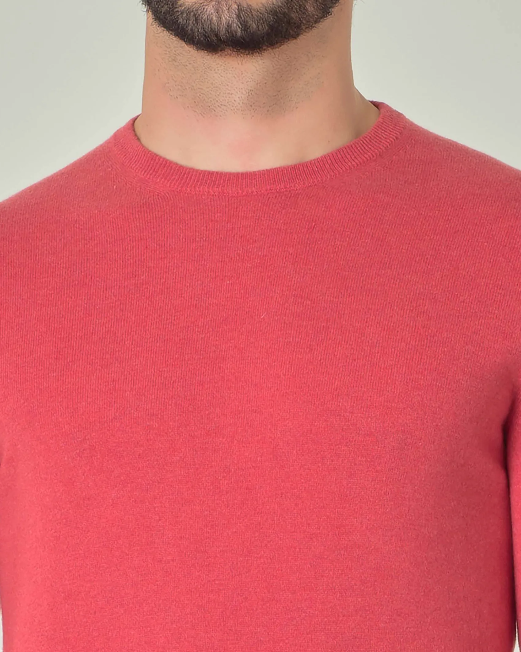 Maglia girocollo Pellizzari rossa in puro cashmere