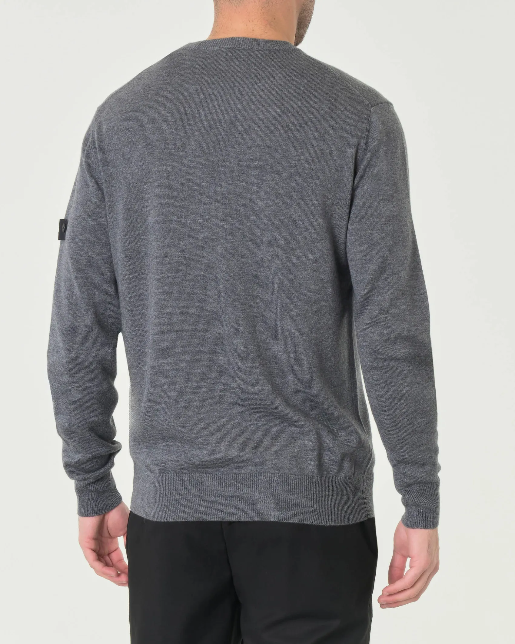 Maglia girocollo Peuterey grigio antracite in misto lana