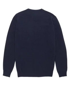 Maglia girocollo Refrigiwear blu in misto lana viscosa e cachemire