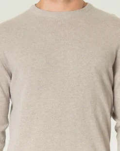 Maglia girocollo R.R.D. beige in misto lana e cachemire