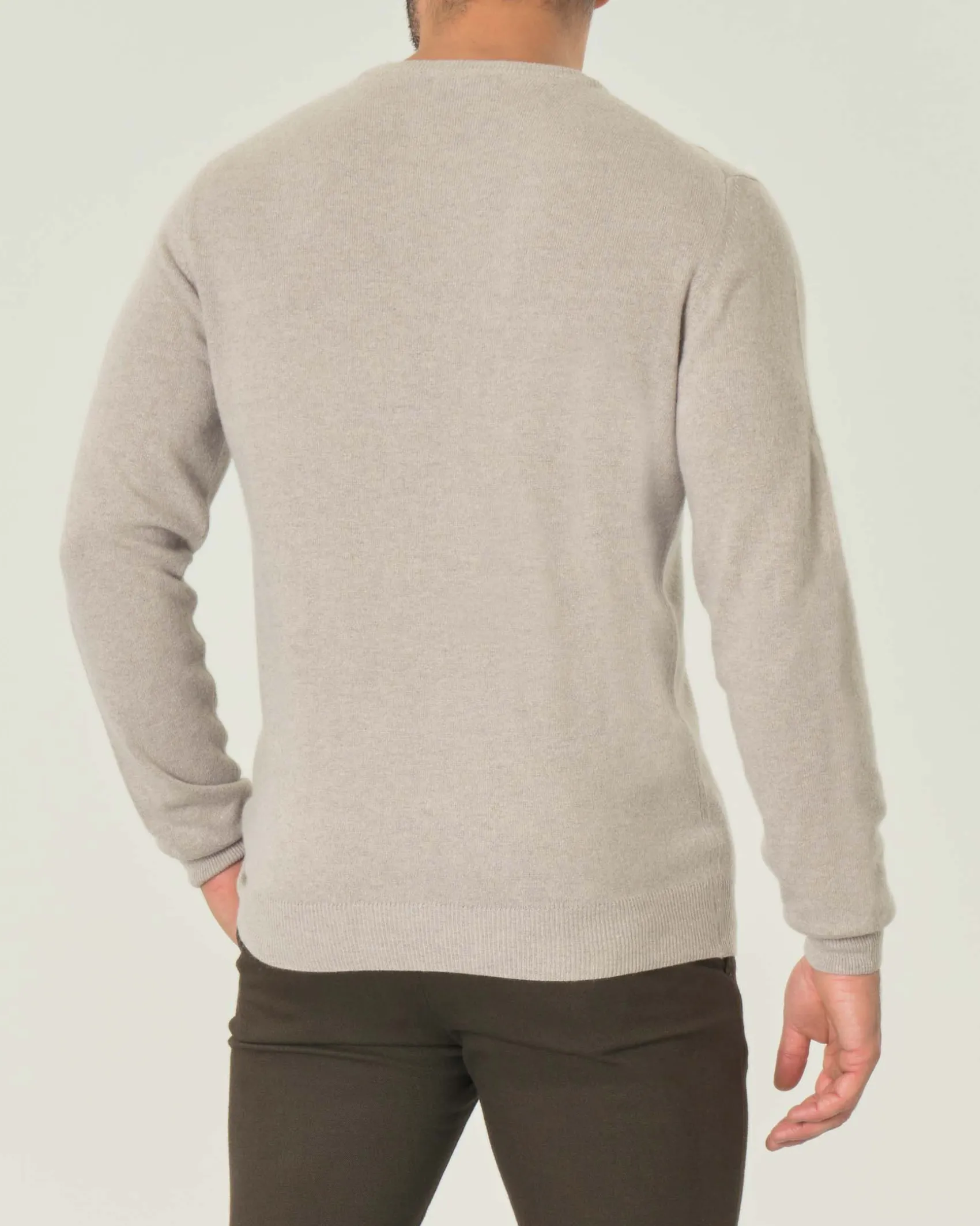 Maglia girocollo R.R.D. beige in misto lana e cachemire
