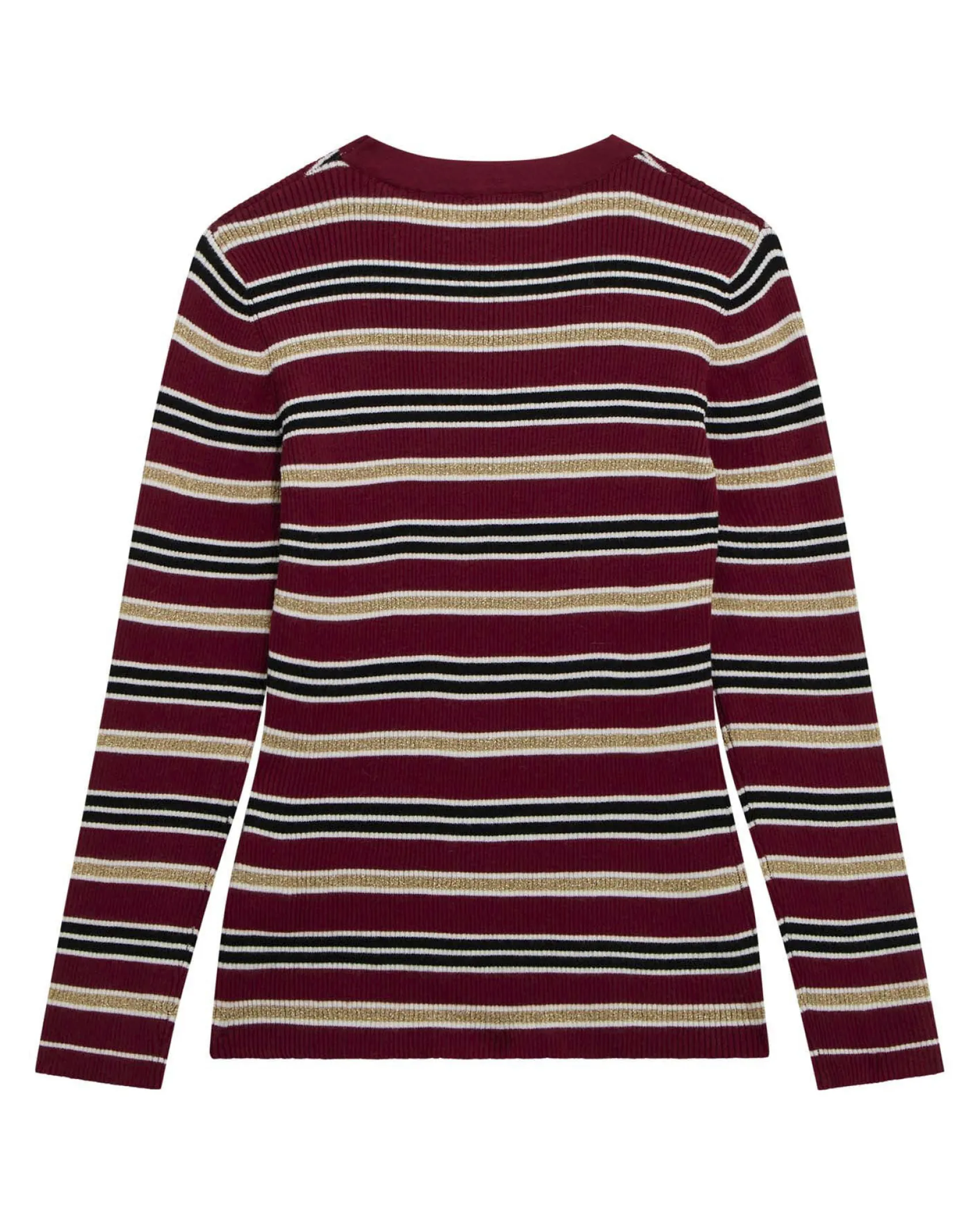 Maglia Guess a maniche lunghe in misto viscosa a righe multicolor