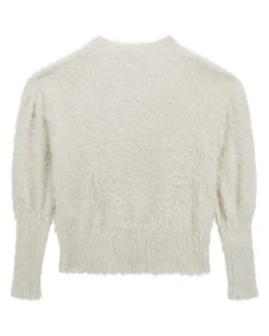 Maglia Guess color panna in lurex effetto pelliccia