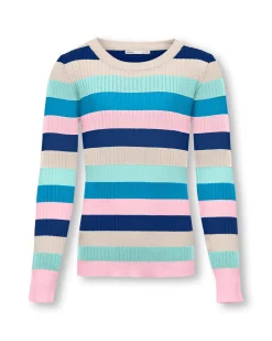 Maglia Kids Only a fantasia rigata multicolor pastello in misto viscosa