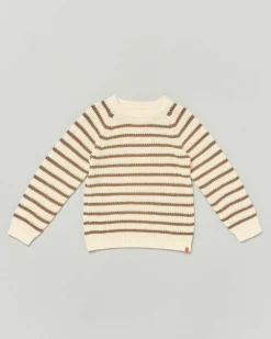Maglia Lil'Atelier a righe avorio e marroni