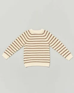 Maglia Lil'Atelier a righe avorio e marroni