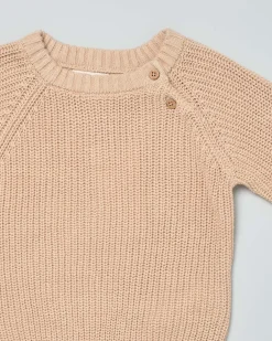 Maglia Lil'Atelier beige in cotone lavorato