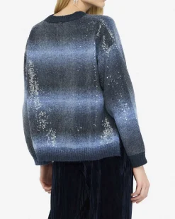 Maglia Liu Jo Jeans azzurra in maglia con dettagli in rilievo