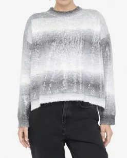 Maglia Liu Jo Jeans grigia in misto lana con paillettes ricamate
