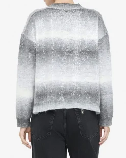 Maglia Liu Jo Jeans grigia in misto lana con paillettes ricamate