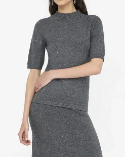 Maglia Liu Jo Jeans grigia in viscosa con dettagli in rilievo