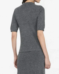 Maglia Liu Jo Jeans grigia in viscosa con dettagli in rilievo