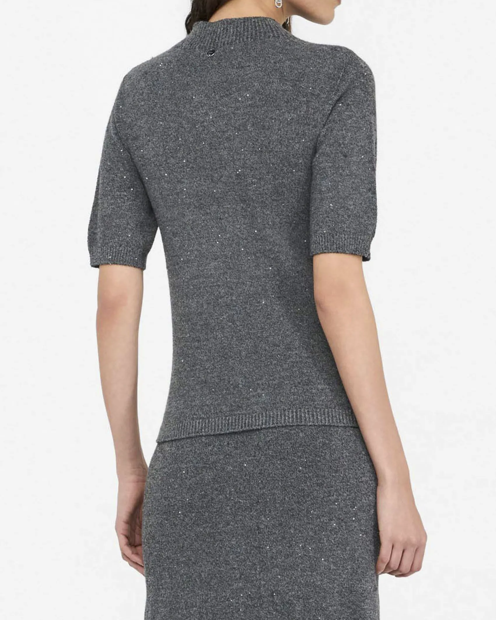 Maglia Liu Jo Jeans grigia in viscosa con dettagli in rilievo