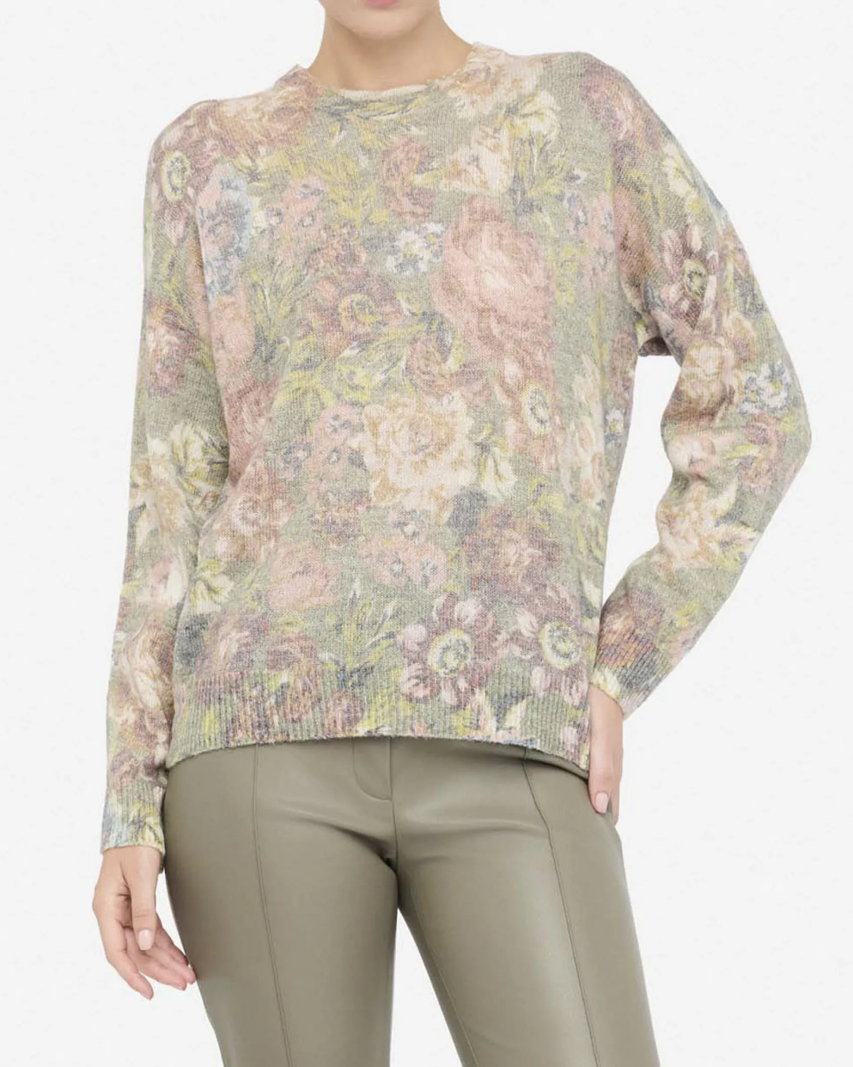 Maglia Liu Jo Jeans multicolore in misto lana con stampa floreale