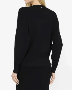 Maglia Liu Jo Jeans nera in viscosa con dettagli gioiello