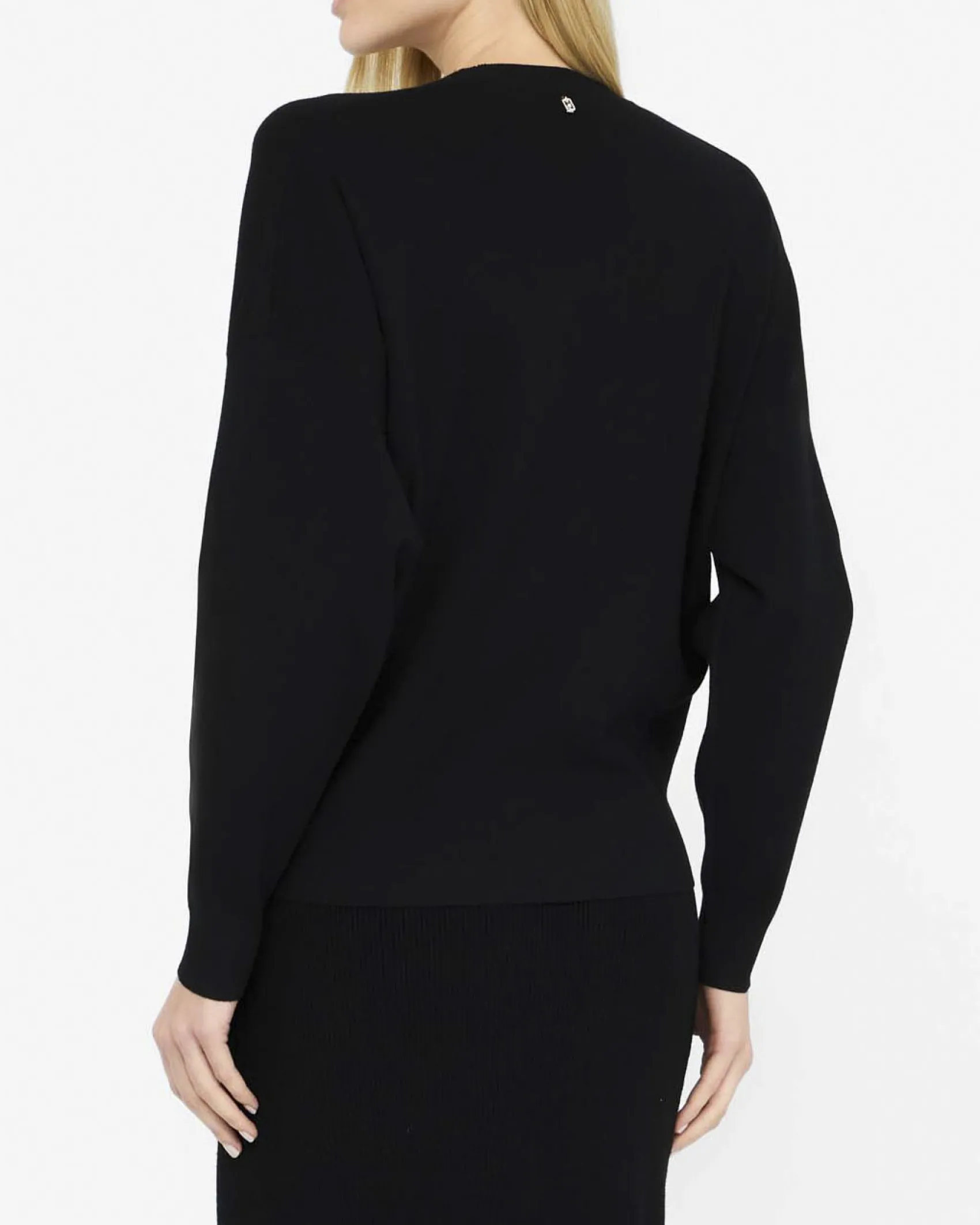 Maglia Liu Jo Jeans nera in viscosa con dettagli gioiello