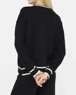 Maglia Liu Jo Sport nera in viscosa con dettagli a contrasto