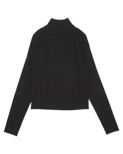 Maglia lupetto To be Too nera a costine in misto viscosa
