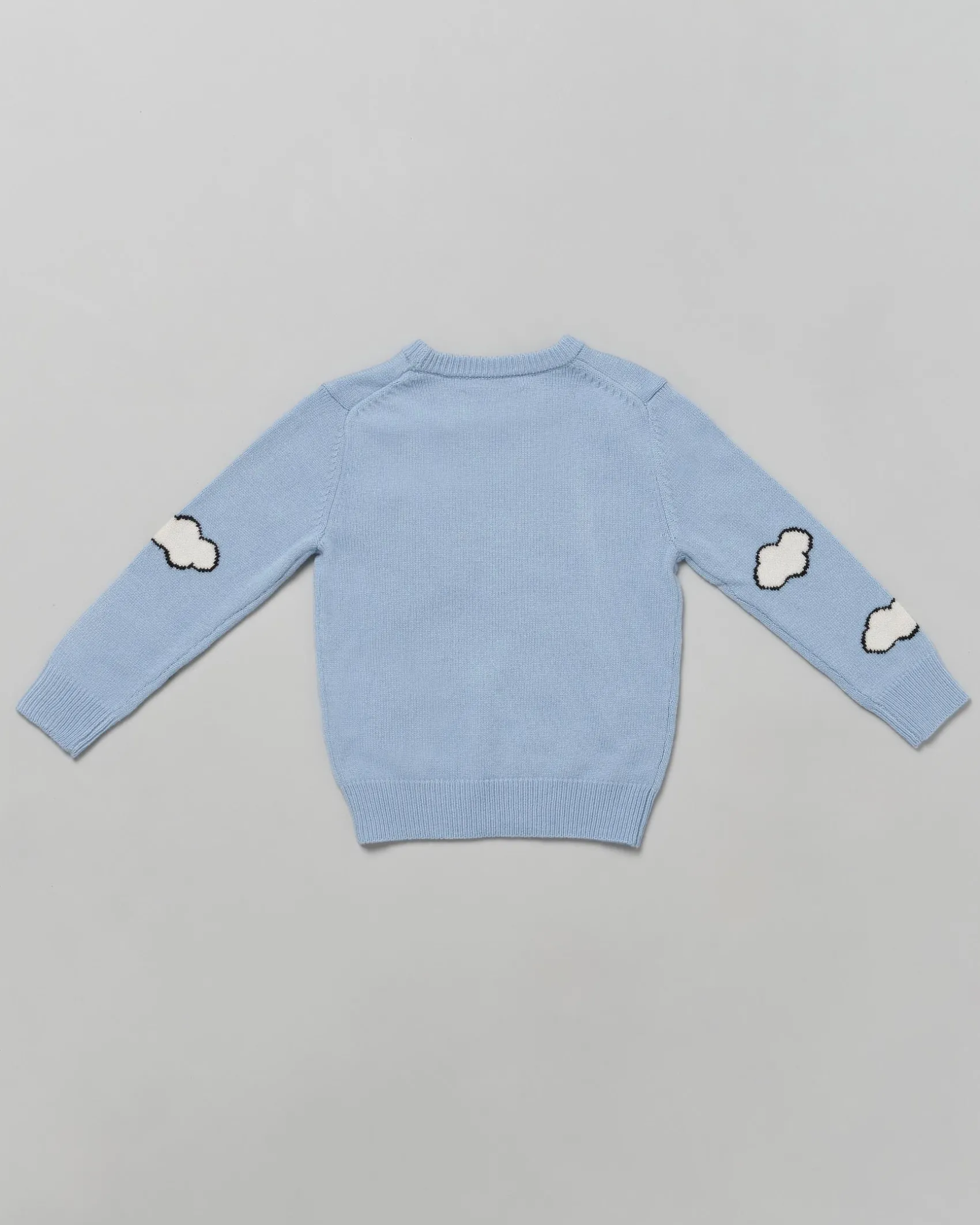Maglia MC2 Saint Barth azzurra in lana e cashmere con Snoopy nuvolette