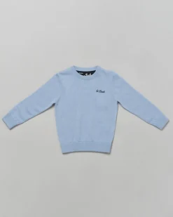 Maglia MC2 Saint Barth azzurra in lana e cashmere logata