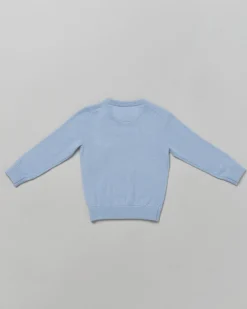 Maglia MC2 Saint Barth azzurra in lana e cashmere logata