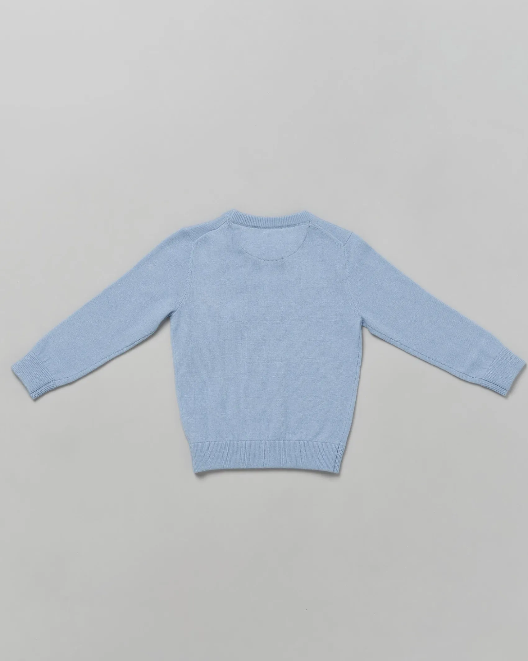 Maglia MC2 Saint Barth azzurra in lana e cashmere logata