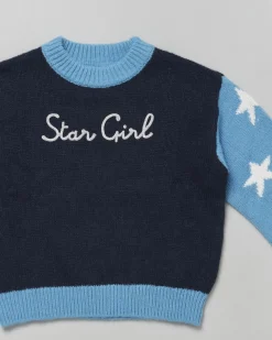 Maglia MC2 Saint Barth in misto lana di alpaca con stelle e scritta 'Star Girl'