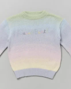 Maglia MC2 Saint Barth multicolor sfumata in misto alpaca con scritta logo