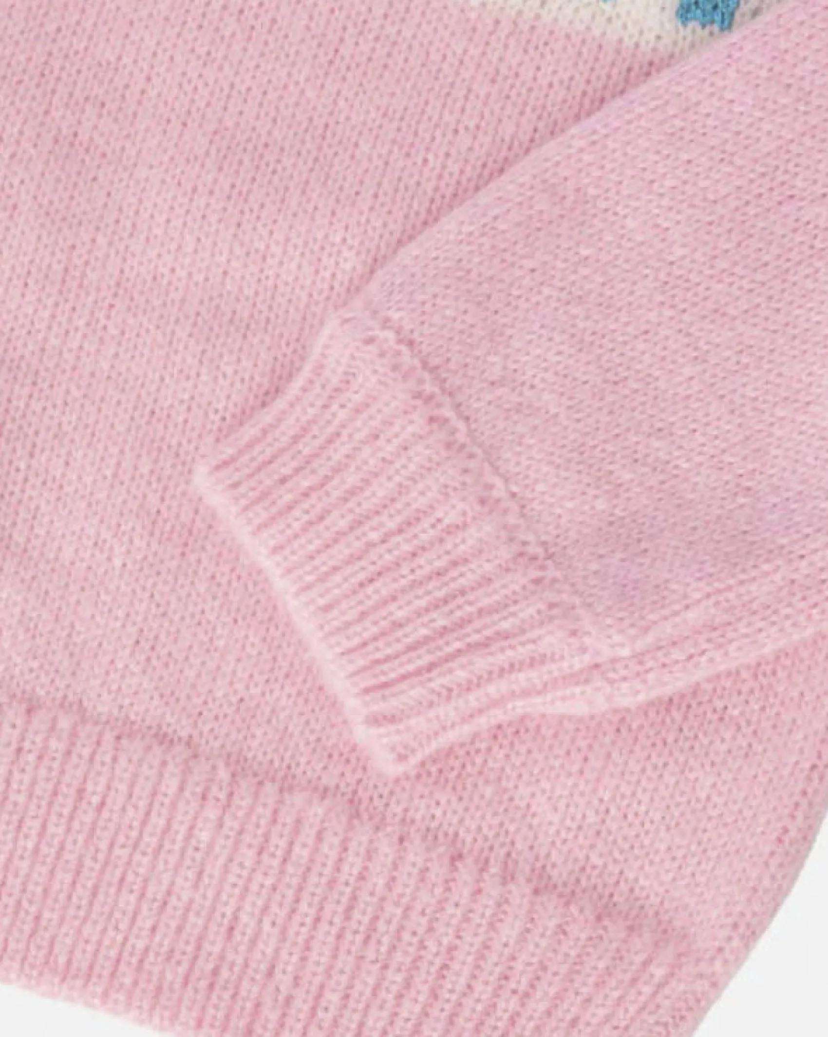 Maglia MC2 Saint Barth rosa in misto lana con scritta azzurra glitterata