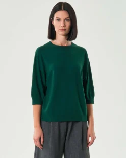 Maglia over verde bottiglia Hlo! a maniche corte in misto viscosa