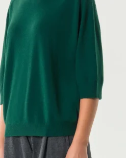 Maglia over verde bottiglia Hlo! a maniche corte in misto viscosa