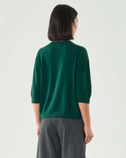 Maglia over verde bottiglia Hlo! a maniche corte in misto viscosa