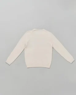 Maglia panna MC2 Saint Barth in misto lana e cashmere con scritta 'Amo Cortina da un pezzo'