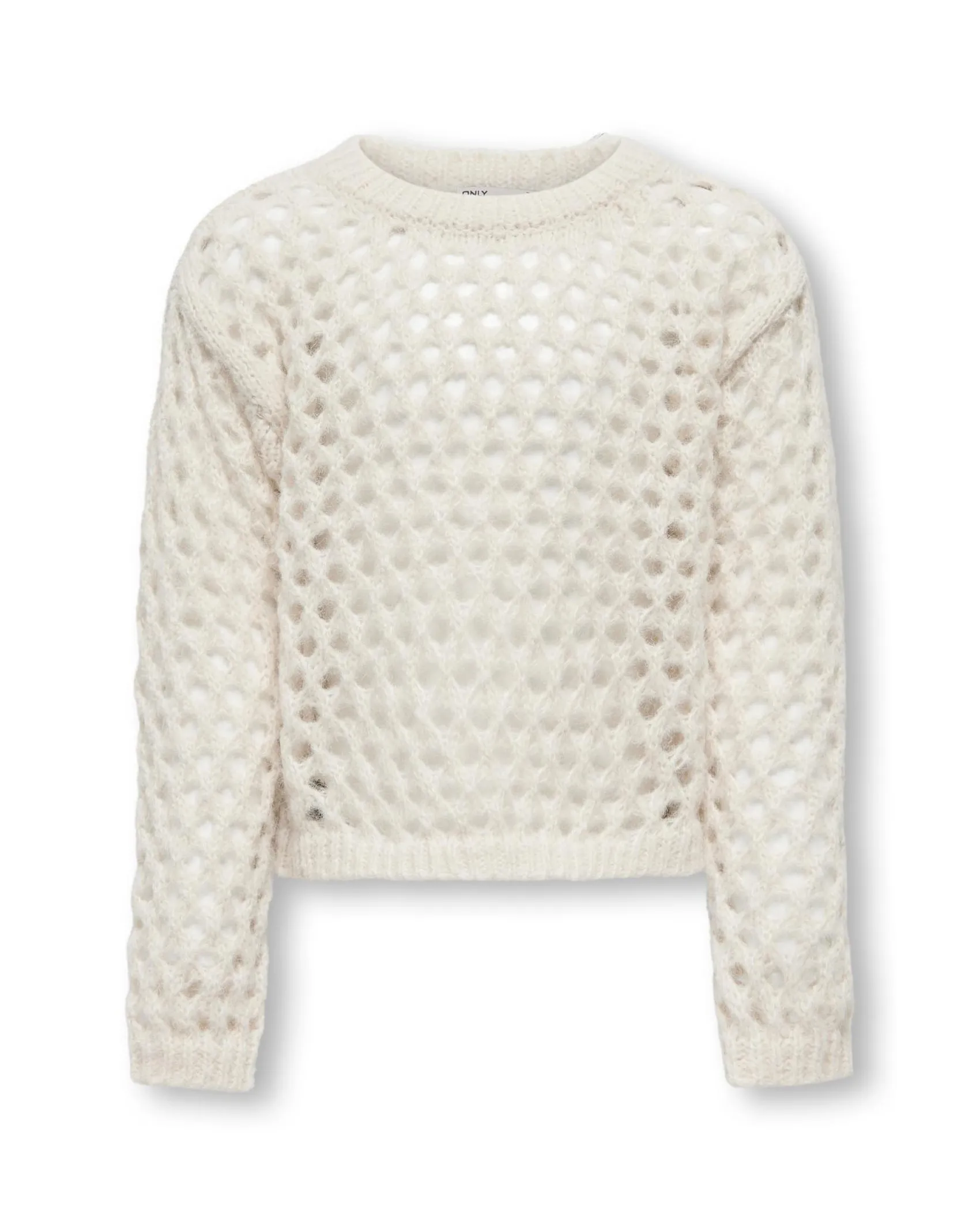 Maglia panna traforata all-over