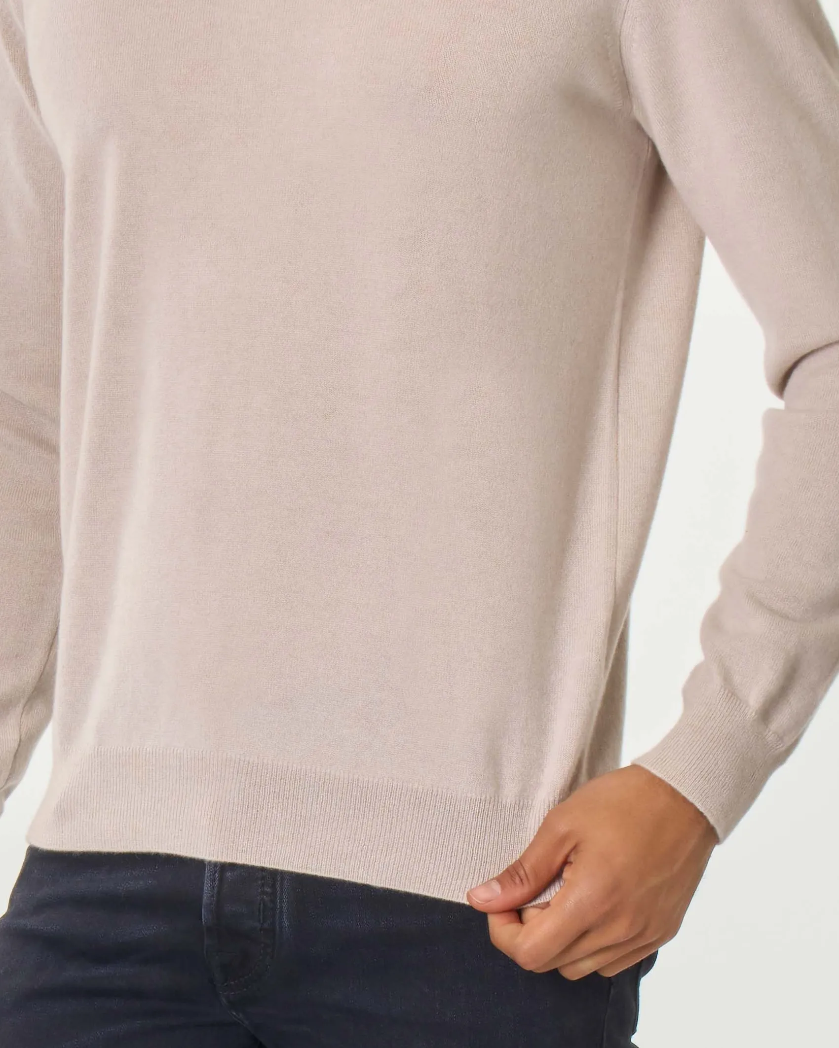 Maglia Pellizzari beige girocollo in puro cachemire