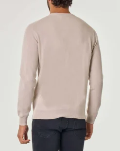 Maglia Pellizzari beige girocollo in puro cachemire