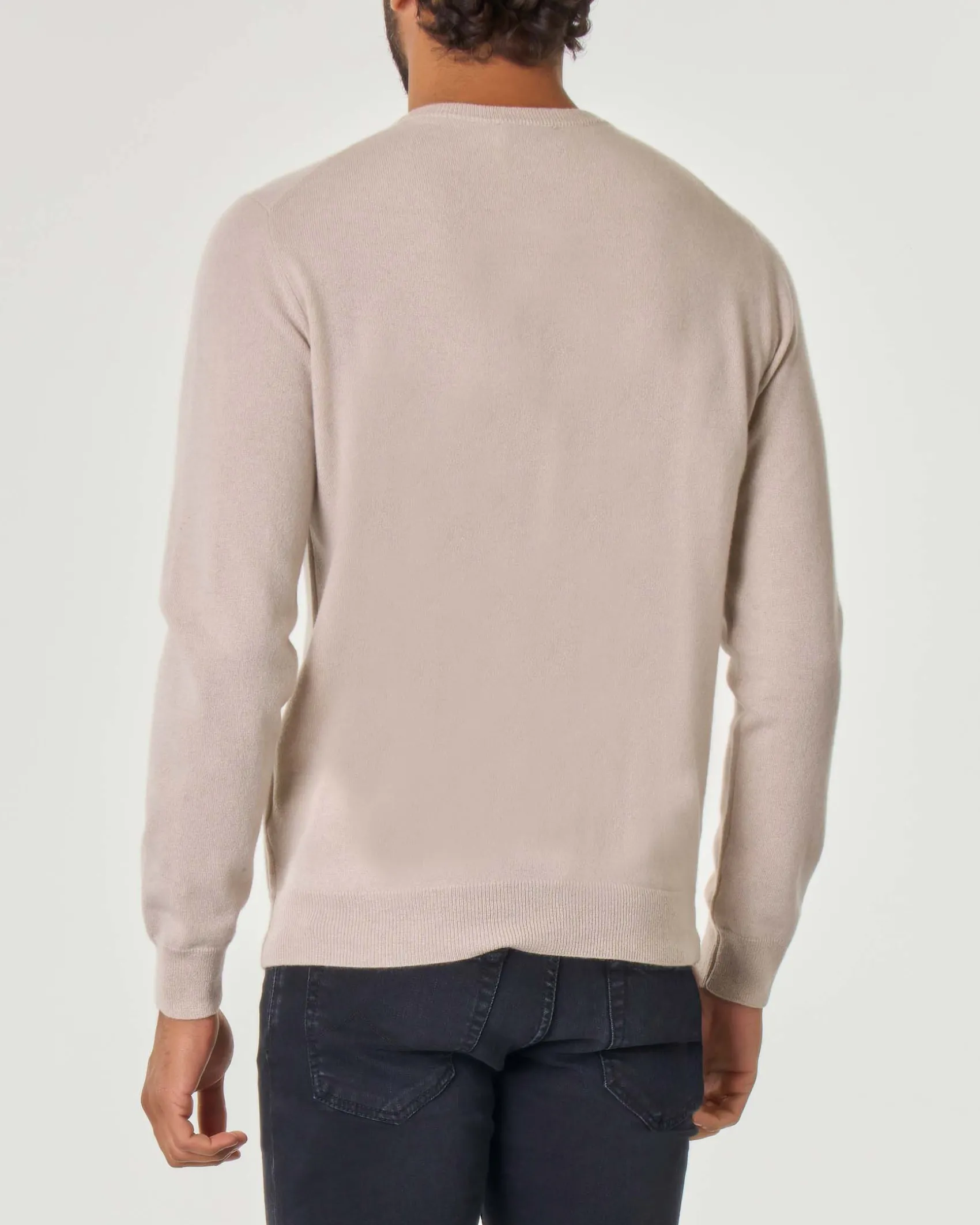 Maglia Pellizzari beige girocollo in puro cachemire