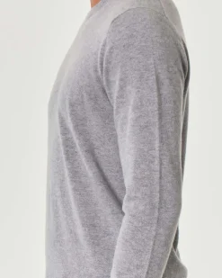 Maglia Pellizzari grigio chiaro girocollo in puro cachemire