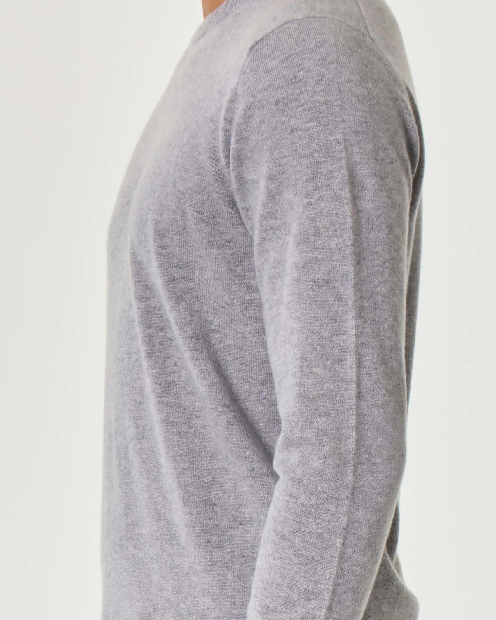 Maglia Pellizzari grigio chiaro girocollo in puro cachemire