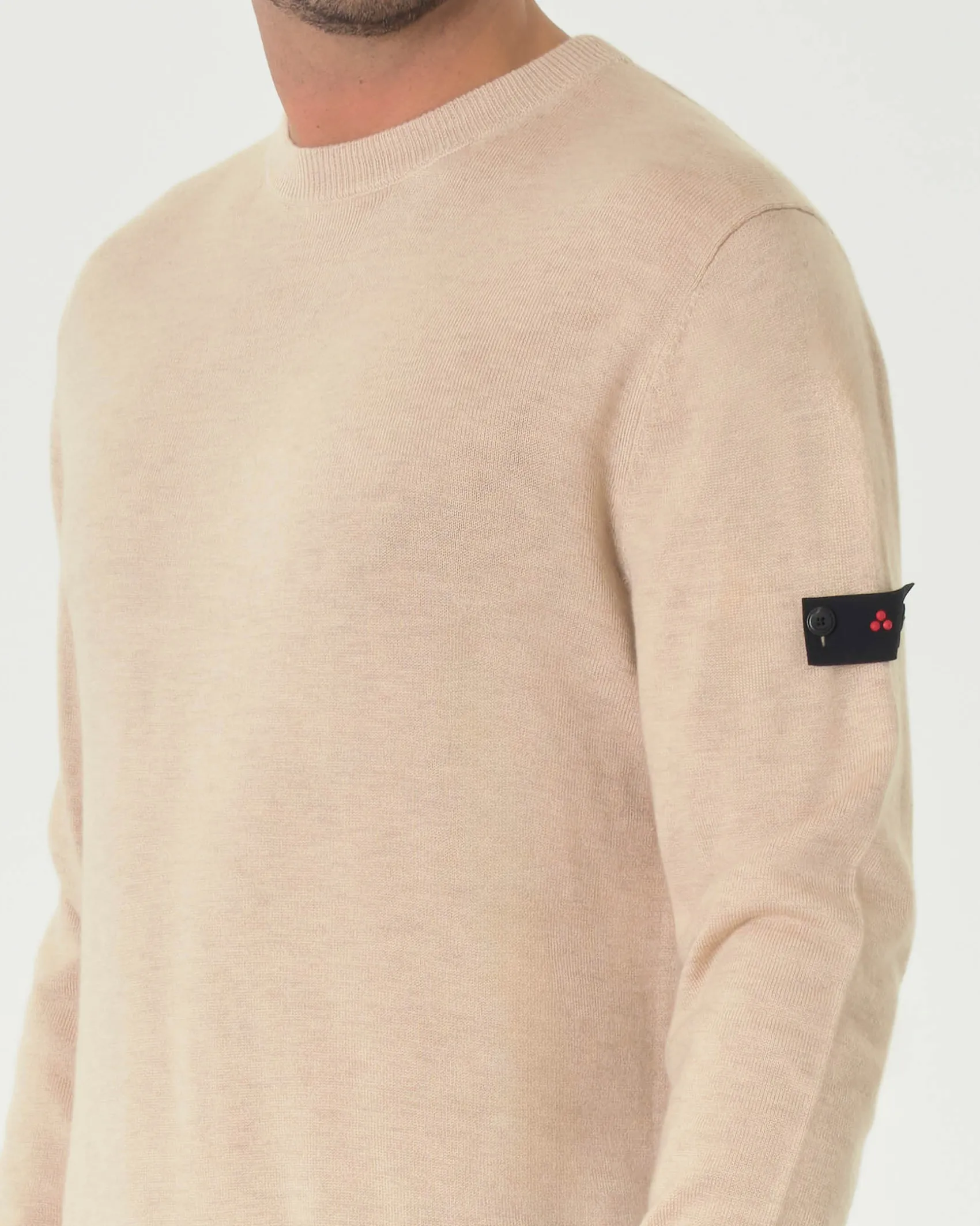 Maglia Peuterey color sabbia girocollo in misto lana
