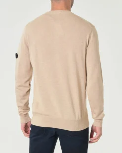Maglia Peuterey color sabbia girocollo in misto lana