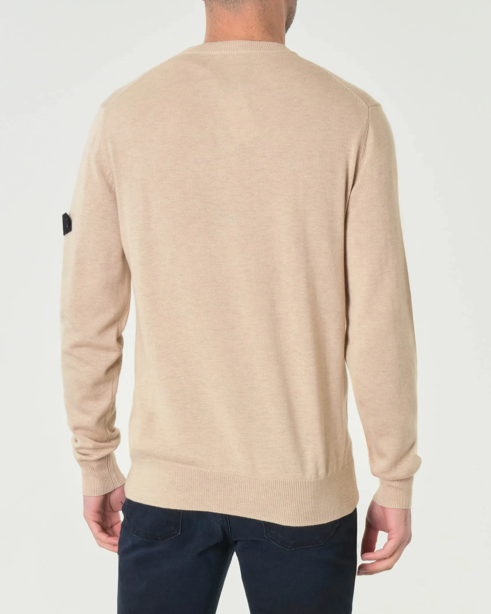 Maglia Peuterey color sabbia girocollo in misto lana